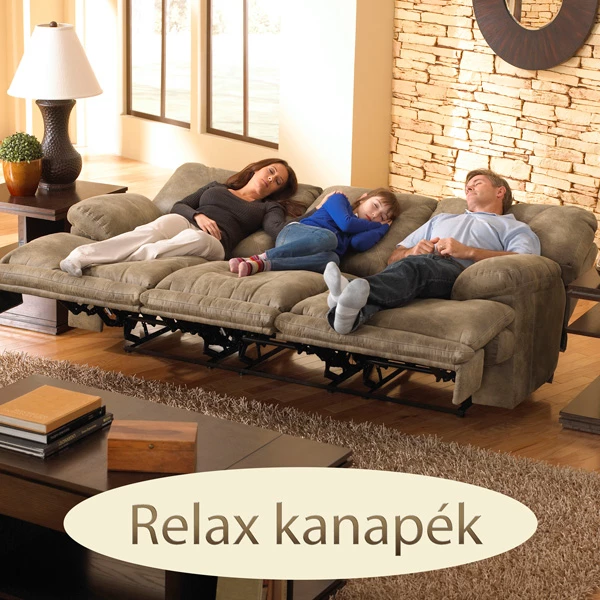 Relax kanapé lábtartós, dönthető hát, 3 2 1 ülőgarnitúrákhoz