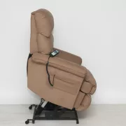 Felállást segítő fotel raktárról barna Suede Easy Clean kárpittal - Preston