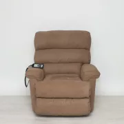 Felállást segítő fotel raktárról barna Suede Easy Clean kárpittal - Preston