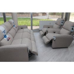   Motoros ülőgarnitúra 3 1 1 drapp szövet kárpittal - McPherson