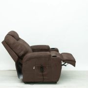 Felállást segítő pihenő fotel csokoládébarna Microfiber - Oliver