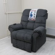 XXL felállást segítő fotel zöldeskék szövet kárpittal raktárról - Omni