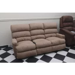   3 személyes moduláris full relax motoros kanapé Suede világosbarna szövet kárpittal raktárról - Preston2