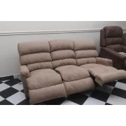 3 személyes moduláris full relax motoros kanapé Suede világosbarna szövet kárpittal raktárról - Preston2