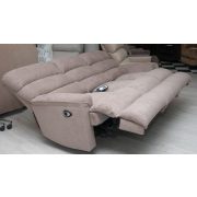 3 személyes full relax motoros kanapé Cuba világosbarna szövet kárpittal raktárról - Preston 2