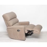 Kis méretű forgó fotel motoros - hintázó talppal, világosbarna szövet kárpittal raktárról - Preston2