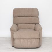 Kis méretű forgó fotel motoros - hintázó talppal, világosbarna szövet kárpittal raktárról - Preston2