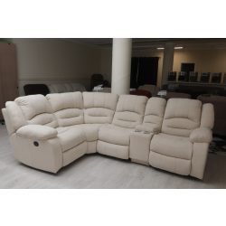   L alakú mozis sarokkanapé relax ülésekkel Bronx beige szövet kárpittal raktárról - Tessin