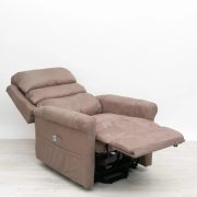 Fekvőfotel - felállást segítő fotel - kétmotoros (független lábtartó és háttámla mozgatás) - bézs Microfiber kárpittal raktárról - Soddy