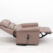 Fekvőfotel - felállást segítő fotel - kétmotoros (független lábtartó és háttámla mozgatás) - bézs Microfiber kárpittal raktárról - Soddy