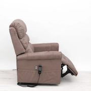 Kényelmes fotel - felállást segítő fotel - kétmotoros (független lábtartó és háttámla mozgatás) - bézs Microfiber kárpittal raktárról - Soddy