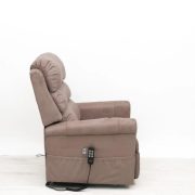 Kényelmes fotel - felállást segítő fotel - kétmotoros (független lábtartó és háttámla mozgatás) - bézs Microfiber kárpittal raktárról - Soddy