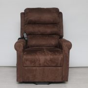 Felállást segítő fotel - kétmotoros (független lábtartó és háttámla mozgatás) - csokoládé barna Microfiber kárpittal raktárról - Soddy