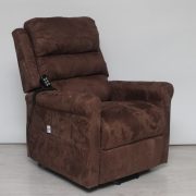 Felállást segítő fotel - kétmotoros (független lábtartó és háttámla mozgatás) - csokoládé barna Microfiber kárpittal raktárról - Soddy