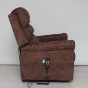 Felállást segítő fotel - kétmotoros (független lábtartó és háttámla mozgatás) - csokoládé barna Microfiber kárpittal raktárról - Soddy