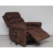 Felállást segítő fotel - kétmotoros (független lábtartó és háttámla mozgatás) - csokoládé barna Microfiber kárpittal raktárról - Soddy