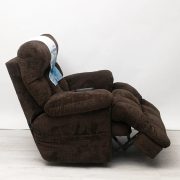 XL wellness fotel motoros deréktámasszal és fejtámlával - csokoládébarna plüss kárpittal raktárról - Sterling