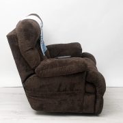 XL wellness fotel motoros deréktámasszal és fejtámlával - csokoládébarna plüss kárpittal raktárról - Sterling