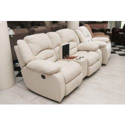   Házimozi kanapé - motoros - Bronx teflonnal impregnált beige szövet kárpittal raktárról - Tessin
