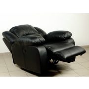 Bőr fotel fekete valódi bőrrel motoros lábtartóval raktárról - Tessin