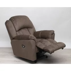  Elektromos fotel görgős talppal Horton tejcsokoládé barna microszálas bársony kárpittal raktárról - Gilmore