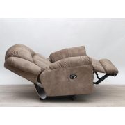 Motoros relax fotel - fekvő fotel - Wave világosbarna microszálas bársony kárpittal - Gilmore