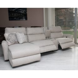   Moduláris relax kanapé - bal szélső fotel motoros - jobb oldali ülés heverő jellegű - drapp szövet kárpittal raktárról - McPherson