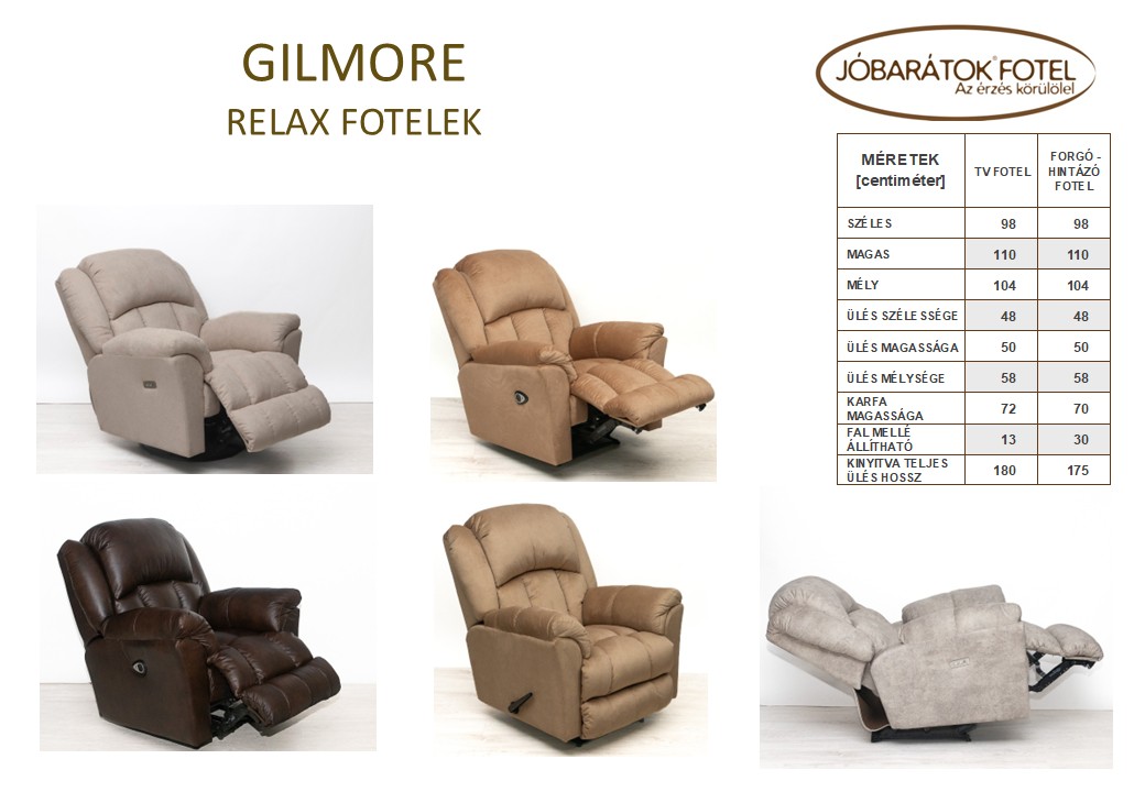 Gilmore relax fotelek