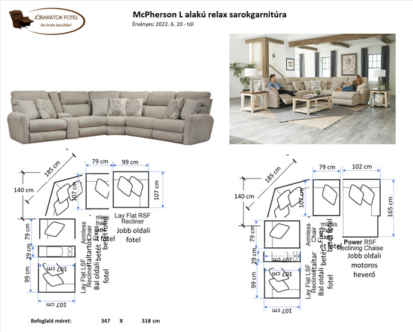 L alakú relax kanapé összeállítása - McPherson