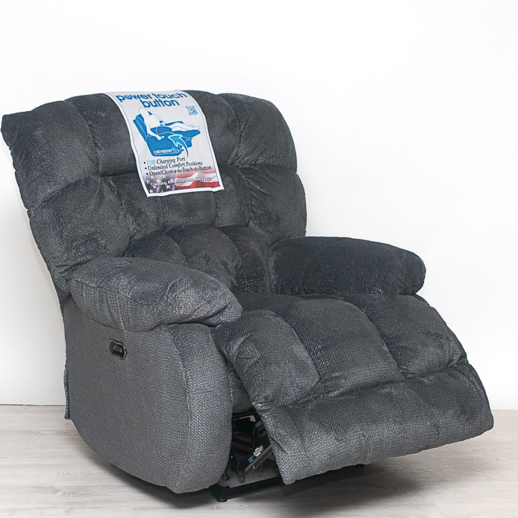 Image of Elektromos relax fotel bazaltszürke puha plüss kárpittal raktárról - Daly