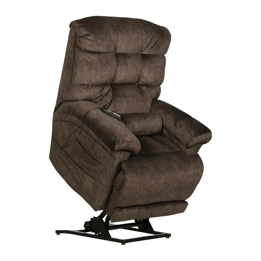 Image of Longevity fotel - két motoros felállást segítő fekvő fotel XL méretben étcsokoládé barna Microfiber kárpittal raktárról